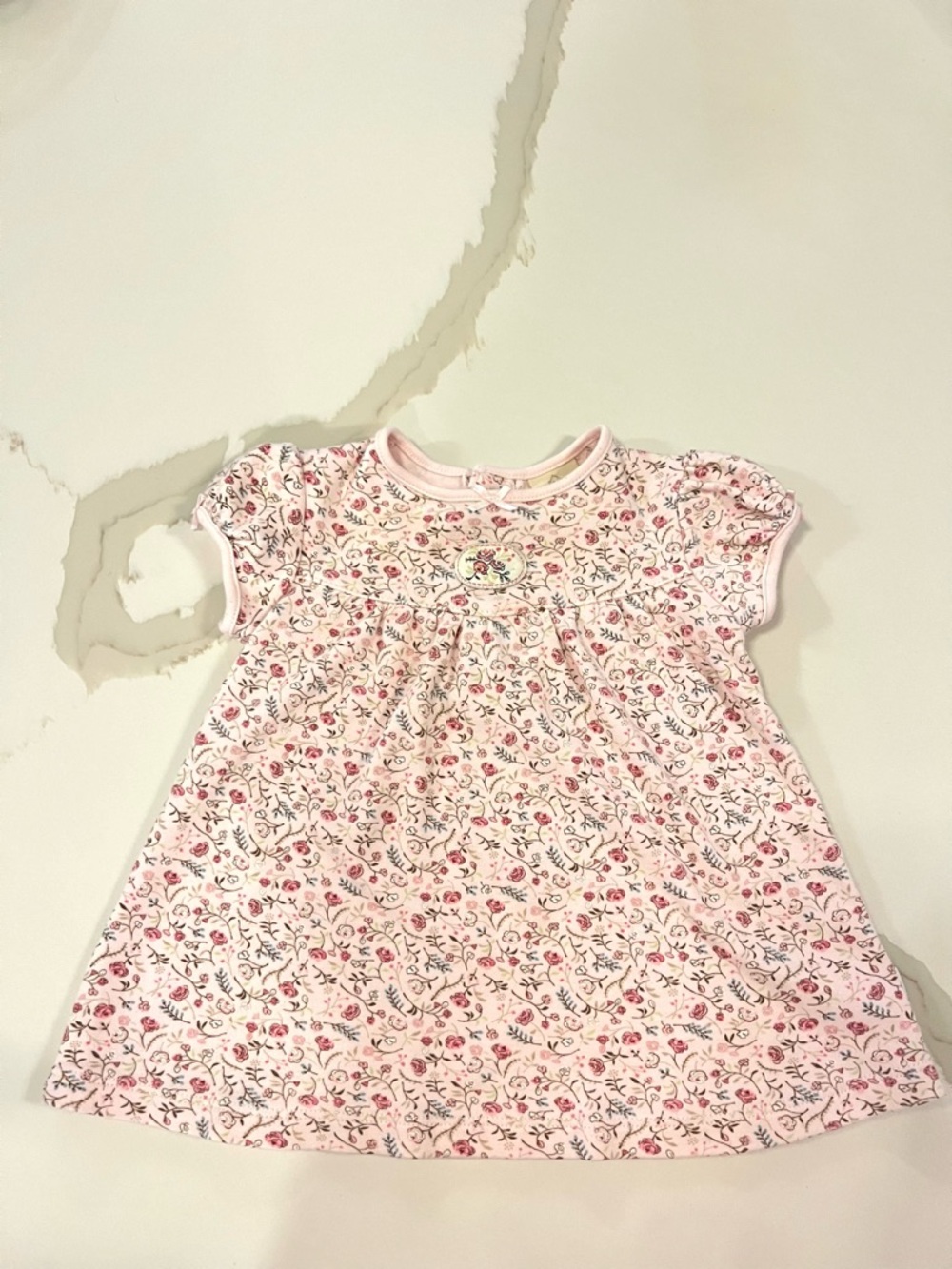 Disney Classic Pooh Baby Dress 6M Pink Floral Cottagecore Outfit
